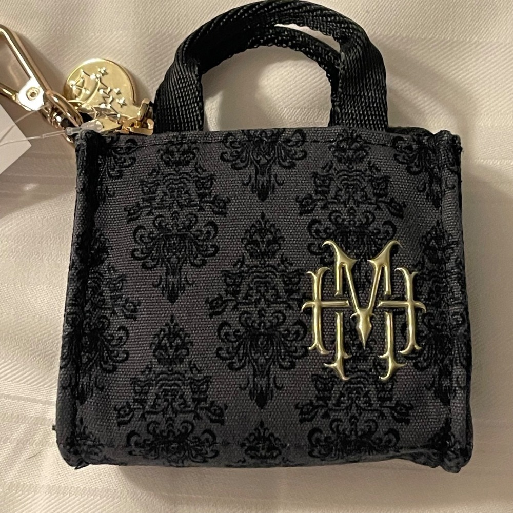 Disney Parks Haunted Mansion Wallpaper Mini Tote Coin Purse Bag Charm Keychain